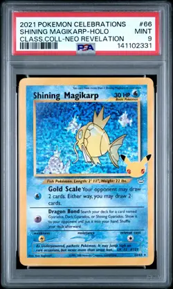 2021 POKEMON CELEBRATIONS CLASSIC COLL #66 SHINING MAGIKARP-HOLO PSA 9 - Image 1