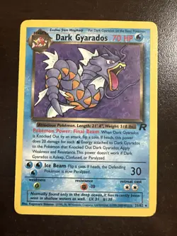Dark Gyarados 25/82 Non-holo Rare Pokemon TCG Team Rocket MINOR CREASE - Image 1