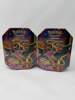 Pokemon TCG Phantasmal Flames Mega Charizard Y EX Tins 2026 Sealed Set of 2 - Image 1