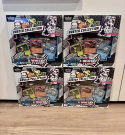 Pokemon Black Bolt & White Flare Poster Collection Box 4X Lot New Sealed - Image 1