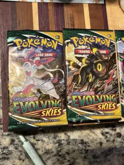 Pokemon TCG Evolving Skies Booster Packs - Complete Art Set of 4 Sealed Packs 820650808777 - Image 3