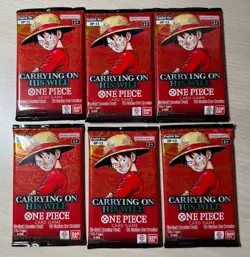 Lot Of 6: One Piece OP-13 Sealed Carrying on His Will Booster Packs English - Image 1