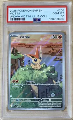 2025 Pokemon SVP EN Unova Victini Illustration Collection #208 Victini PSA 10 💎 - Image 1