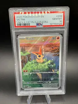2025 Pokemon SVP EN Unova Victini Illustration Collection #208 Victini PSA 10 - Image 1