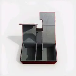 Magic The Gathering Card Storage Box Black With Black Stitching Open Box - Image 1