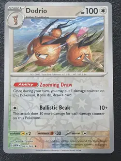 Pokemon Card Dodrio Scarlet & Violet 151 Reverse Holo Rare 085/165 Near Mint - Image 1