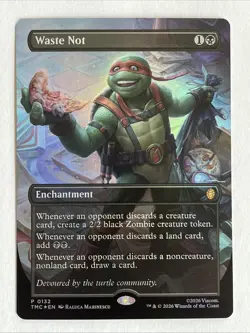 Waste Not Magic the Gathering Teenage Mutant Ninja Turtles Foil Promo Card #0132 - Image 1