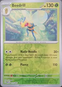 Pokemon Card Beedrill Scarlet & Violet 151 Reverse Holo Rare 015/165 Near Mint - Image 1