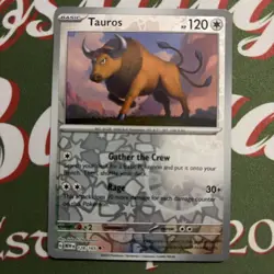 Pokemon Reverse Holo Tauros 128/165 Scarlet & Violet 151 NM Pack Fresh Card - Image 2