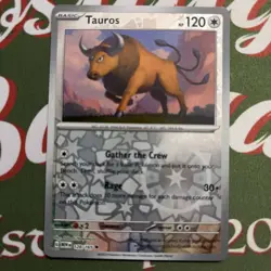 Pokemon Reverse Holo Tauros 128/165 Scarlet & Violet 151 NM Pack Fresh Card - Image 3