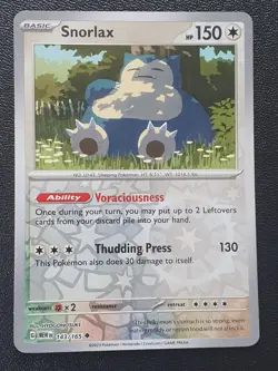 Pokemon Card Snorlax Scarlet & Violet 151 Reverse Holo 143/165 Near Mint - Image 1