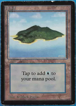Island (B Light Purple) Beta HEAVILY PLD Basic Land CARD (509140) ABUGames - Image 1
