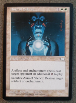 Magic The Gathering MTG Aura Of Silence - Weatherlight -NM UN-PLAYED (DS3D1PL).. - Image 1