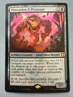 Dimension X Pizzasaur SURGE FOIL - NM - Teenage Mutant Ninja Turtles MTG TMNT 16 - Image 1