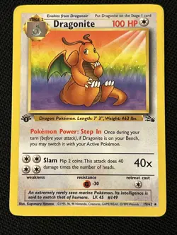 Dragonite 19/62 1st Edition Fossil (Never Played) Near Mint - Image 1