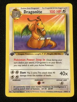 Dragonite 19/62 1st Edition Fossil Near Mint - Image 1