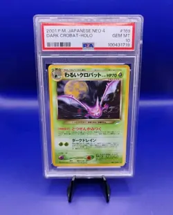 Dark Crobat No. 169 Japanese Neo Destiny Pokemon Card WOTC TCG Graded PSA 10 - Image 1