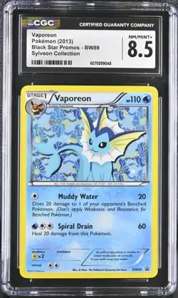 CGC 8.5 Vaporeon 2013 Black Star Promos BW89 Holo Pokemon Card - Image 1