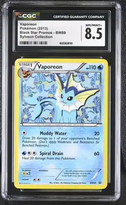 CGC 8.5 Vaporeon 2013 Black Star Promos BW89 Holo Pokemon Card - Image 1