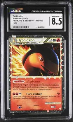 CGC 8.5 Typhlosion 2010 HeartGold & SoulSilver 110/123 Holo Pokemon Card - Image 1