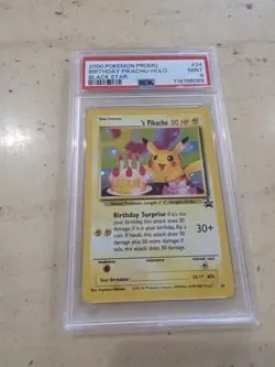 Pokemon PSA 9 MINT 2000 Birthday Pikachu Black Star Promo Holo Card - Image 3