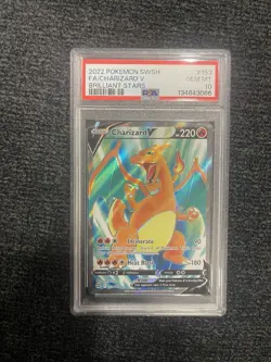 2022 Pokemon Sword & Shield Brilliant Stars Charizard V #153/172 PSA GEM MT 10 - Image 1