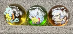 RARE Lot of 3 1st First Edition Squirtle Wartortle Blastoise Pokemon Marbles - Image 1