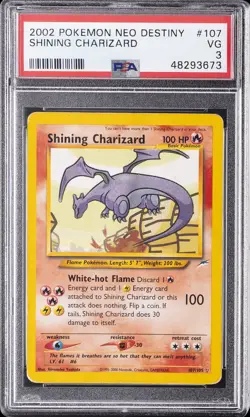 2002 POKEMON NEO DESTINY #107 SHINING CHARIZARD PSA 3 - Image 1