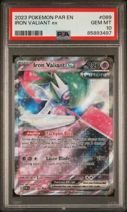 2023 Pokemon Paradox Rift IRON VALIANT EX #089 Holo 💎PSA 10 GEM MINT - Image 1