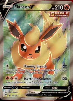 Flareon V (Full Art) 169/203 Holofoil - Pokemon SWSH07: Evolving Skies - Image 1