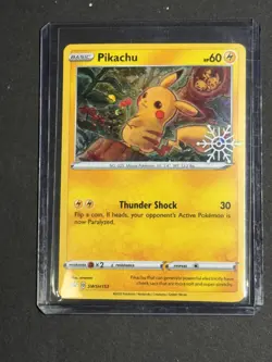 Pokemon Holiday Calendar Pikachu SWSH153 Black Star Holo Promo NM/LP - Image 1