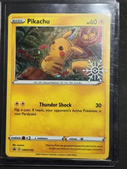 Pokemon Holiday Calendar Pikachu SWSH153 Black Star Holo Promo NM/LP - Image 2
