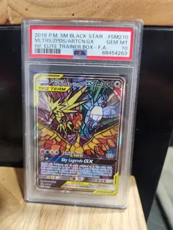 Pokemon Moltres Zapdos Articuno GX SM210 Black Star Promo TAG TEAM Holo PSA 10 - Image 1