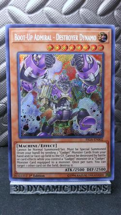 | Yugioh Boot-Up Admiral - Destroyer Dynamo FIGA-EN002 1st Secret Rare NM 🔥 | - Image 1