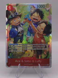 Ace & Sabo & Luffy OP13-007 SR Art Carrying on His Will ENGLISH - Image 1