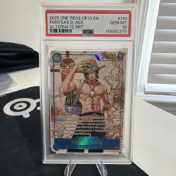 Ace OP13-119 SEC Manga Alternative Art Carrying On His Will One Piece PSA 10 - Image 1