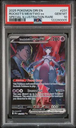 Pokemon 2025 Team Rocket's Mewtwo ex 231/182 SIR Destined Rivals GEM MINT PSA 10 - Image 1