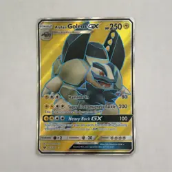 Pokemon TCG Alolan Golem GX 102/111 SM-Crimson Invasion Ultra Rare Full Art Holo - Image 1