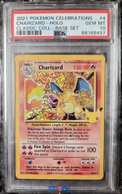 PSA 10 - 2021 Pokemon Celebrations Base Charizard Holo #4/102 - GEM MINT! - Image 1