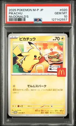 2025 POKEMON JPN M-P PROMO MCDONALD'S #020 PIKACHU PSA 10 - Image 1