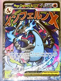 Hologram Black Star Promo Mega Charizard X EX 023 Pokemon Beautiful Art NM/M TCG - Image 1