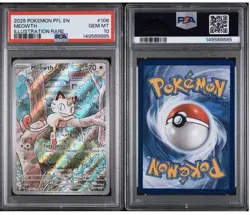 Meowth 106/094 Illustration Rare 2025 Pokemon Phantasmal Flames PSA 10 Gem Mint - Image 1