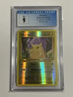 Pikachu Evolution Reverse Holo 2016 Pokemon XY CGC Mint 9 - Image 1