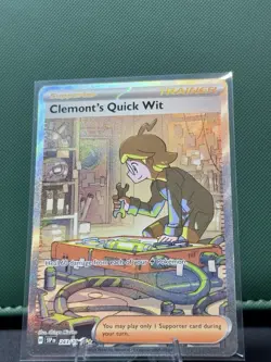Pokemon Clemont's Quick Wit 243/191 SV08 Surging Sparks Holo Illustration Rare - Image 1