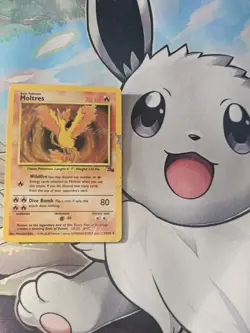 Pokemon Moltres TCG Holo Card Fossil 12/62 HP 1999 - Image 1