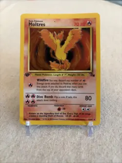 Moltres Holo Rare Card 12/62 Fossil 1st Edition - Pokemon TCG - Image 1