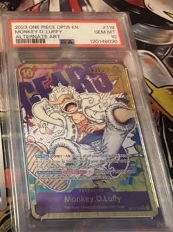 2023 ONE PIECE OP05 119 MONKEY D LUFFY GEAR 5 NIKA SEC ALT ART ENGLISH PSA 10 - Image 1
