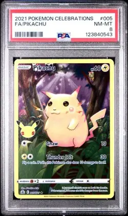 Pokemon TCG Celebrations Pikachu Holo Rare Card 005/025 Near Mint PSA 8 - Image 3