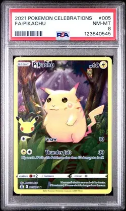 Pokemon TCG Celebrations Pikachu Holo Rare Card 005/025 Near Mint PSA 8 - Image 5