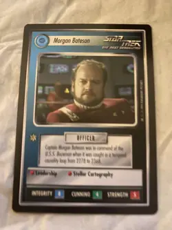 Star Trek CCG 1E BB 1994 MORGAN BATESON Rare Card NEVER PLAYED - Image 1